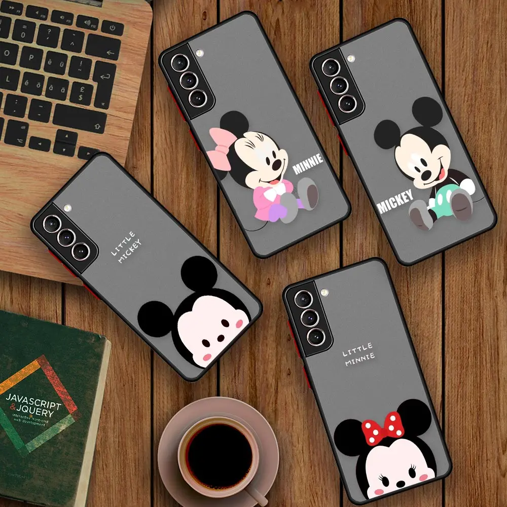 

Disney Mickey Mouse Minnie Anime Cartoon Case For Samsung Galaxy S22 S21 S20 FE Ultra S10 S10E S9 S23 Lite Plus Matte Cover