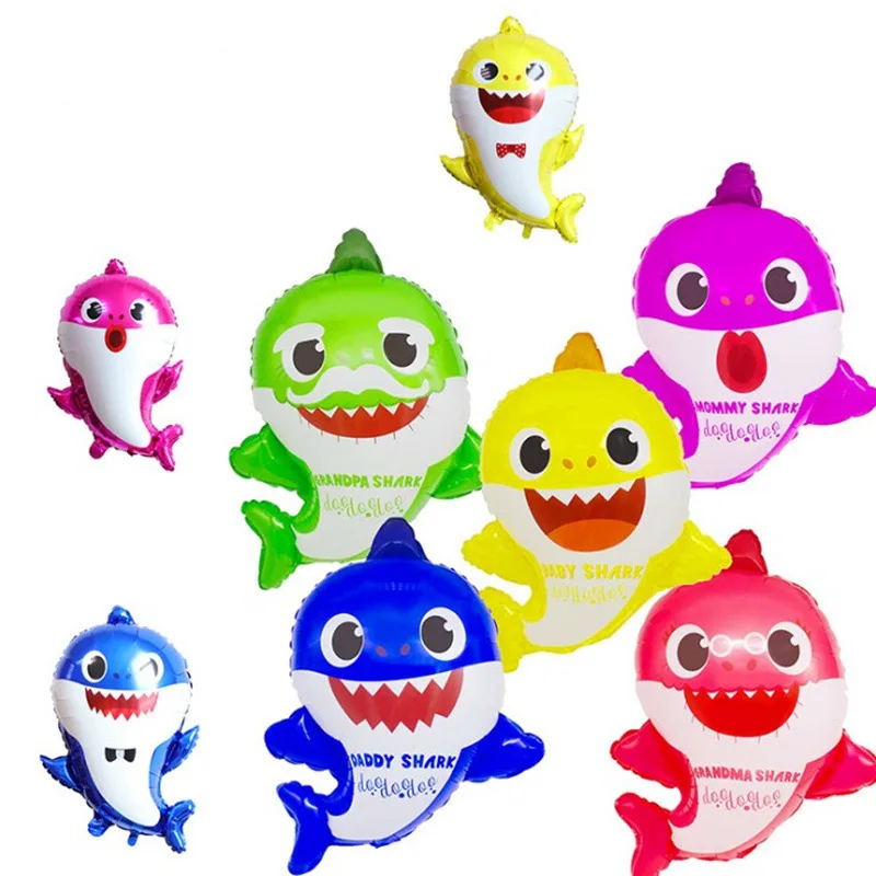 

Animal Shark Shape Aluminum Film Balloon Children Birthday Party Themed Decorative Toy Balloons Cartoon Anime Balloons