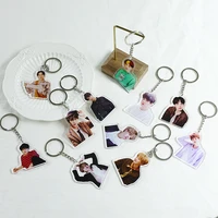 hot sale kpop bangtan boys keychain suga fans collection acrylic keychain key chain accessories key ring cute pendant keyring