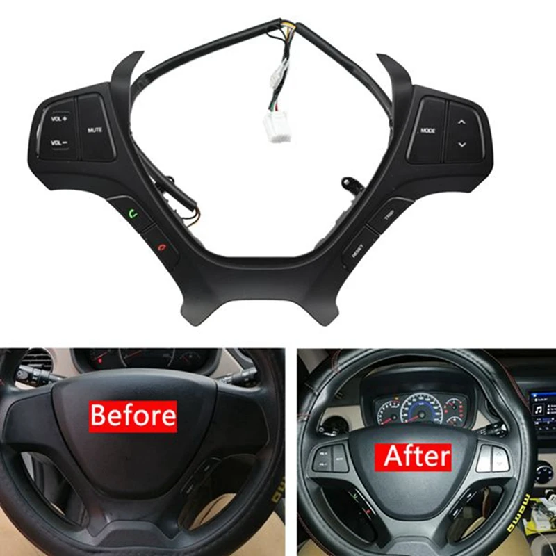 

NEW-For Hyundai I10 2014-2017 Steering Wheel Remote Control Switch Button Car Multifunction Audio Cruise 56100-B9040
