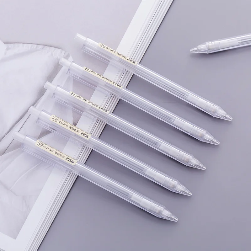 

0.5mm 0.7mm Lead Plastic Transparent Mechanical Pencil Automatic Pencil Black Colorful Refill Drawing Writing Propelling Pencil