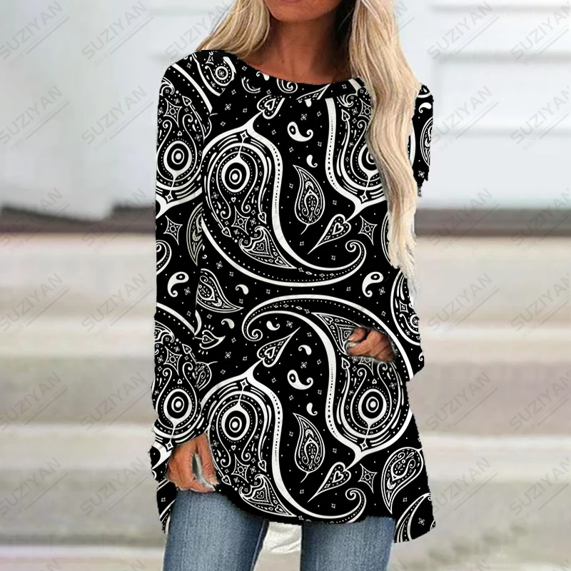 

Модное платье в стиле ретро, Лидер продаж, женское классическое платье с круглым вырезом, платье в этническом стиле с 3D принтом, весна-осень