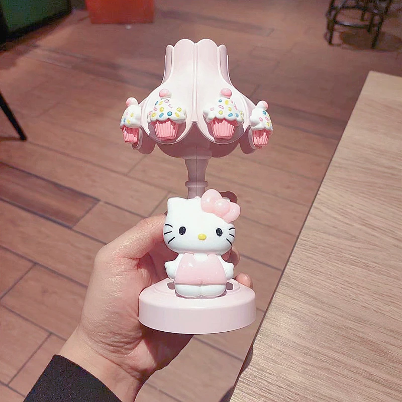 Ночник Hello Kitty в стиле ретро маленький светильник виде листьев лотоса настольная
