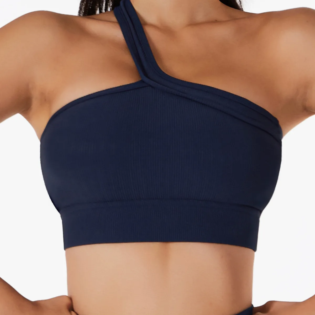 2022 New Inclined Shoulder Straps Push Up Sport Tops,Yoga Bra for Women, Workout Crop Top,Shockproof Fitness Sportwear Vest