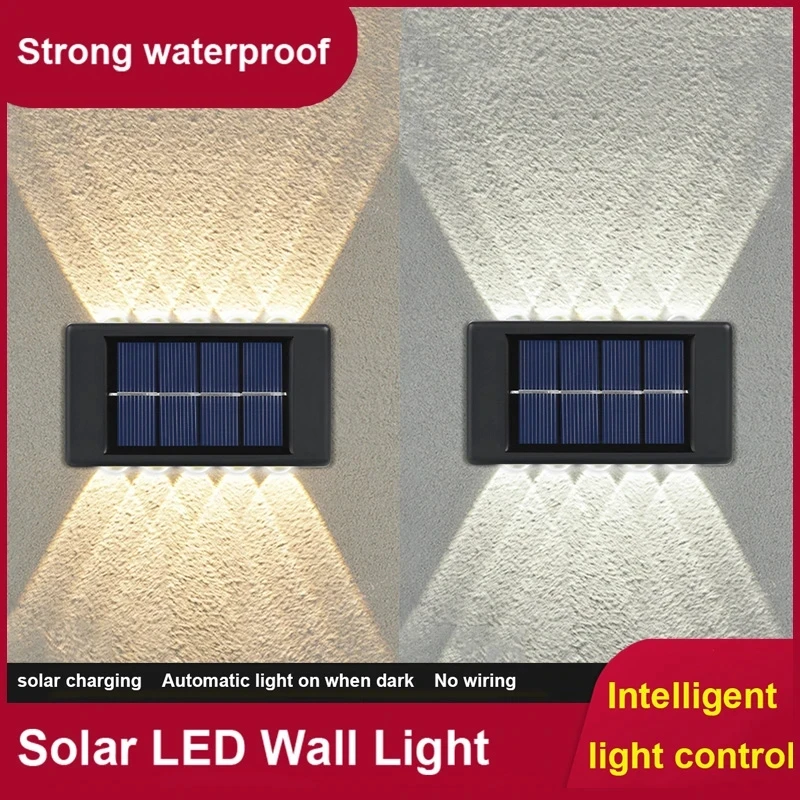 

Уличная настенная лампа на солнечной батарее, водонепроницаемые светодиодные светильники для сада, улицы, ландшафта, балкона, Декор