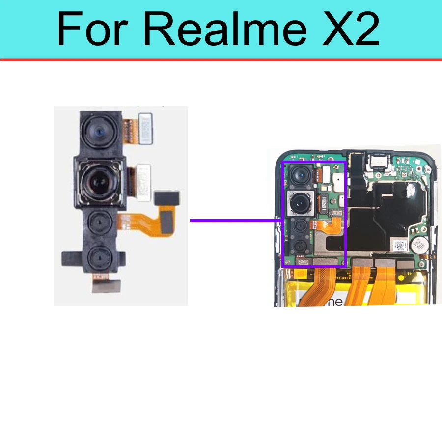 

Front & Back Camera For Realme X2 RMX1991 Facing & Rear Ultra wide angle Camera Connector Portrait Module Flex Cable Replacem