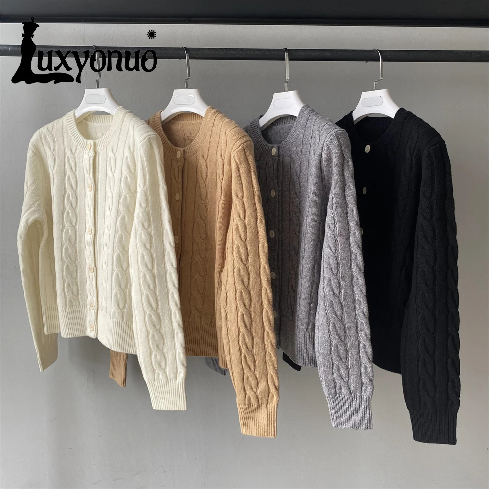 Женский кардиган Luxyonuo повседневный удобный шерстяной свитер женские осенние