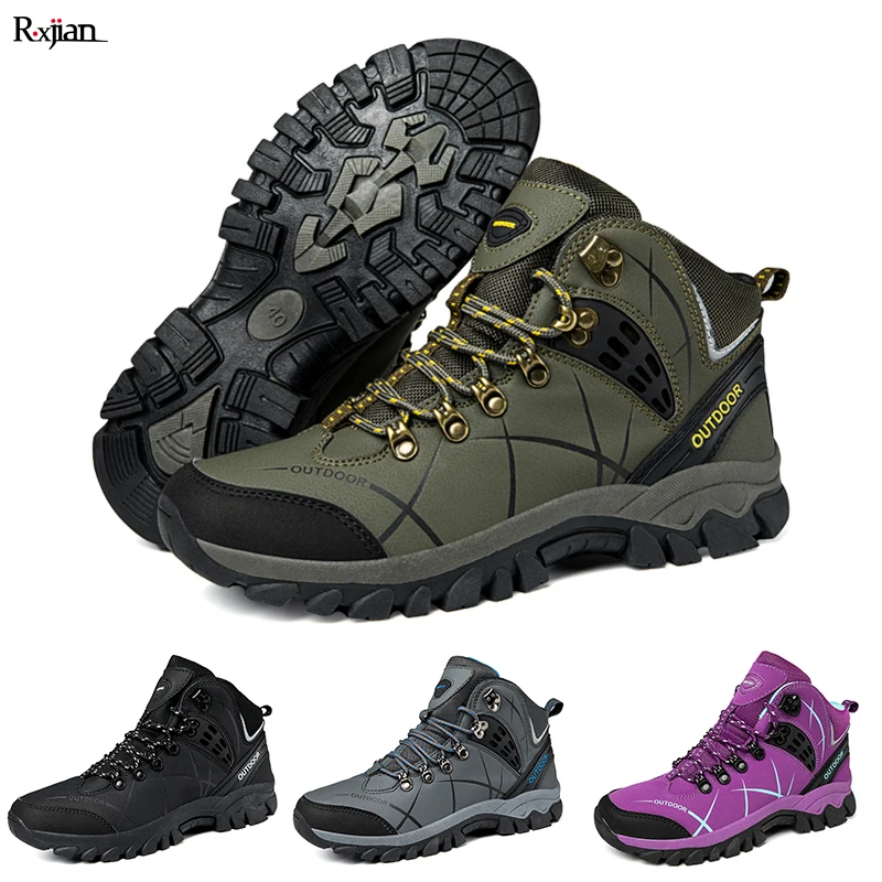 

Winter Hiking Shoes Men Outdoor Mountain Snow Boots Wear-Resisting Anti-Collision Leather Waterproof Keep Warm Casual Sneakers
