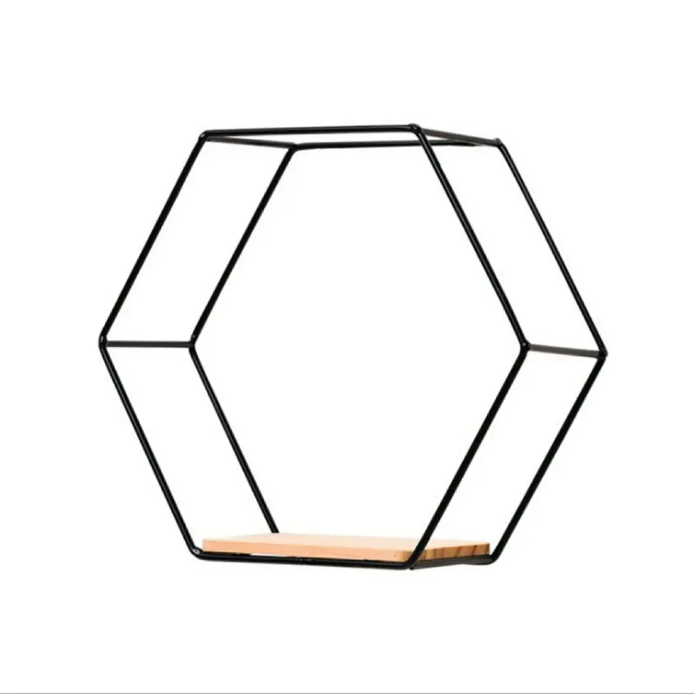 

Hexagonal Iron Stand Storage Shelf Decoration Shelves Craft Nordic Home Shelf Storage Holder Contracted Decorative Shelves