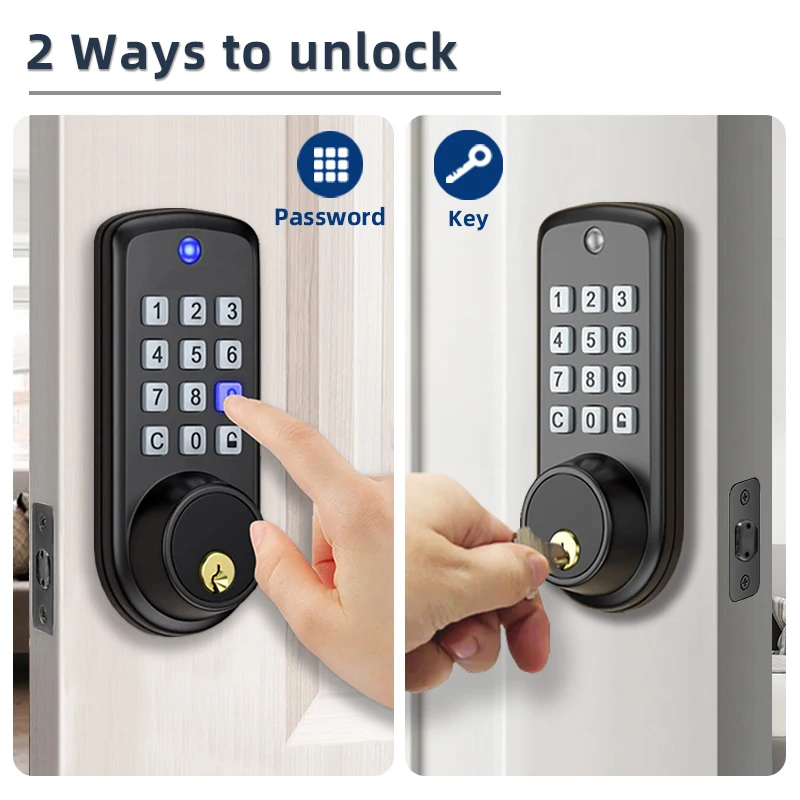 Smart Keyless Entering the Front Door Lock Electronic Digital Security With a Keyboard Waterproof  Family use