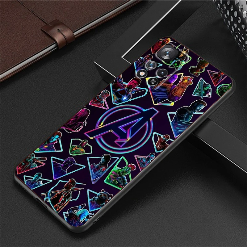 Avenger Marvel Superhero For Xiaomi Redmi Note 11 11S 10 9 8 7 Pro 5G 4G Silicone Soft Shockproof Black Phone Case Capa Cover
