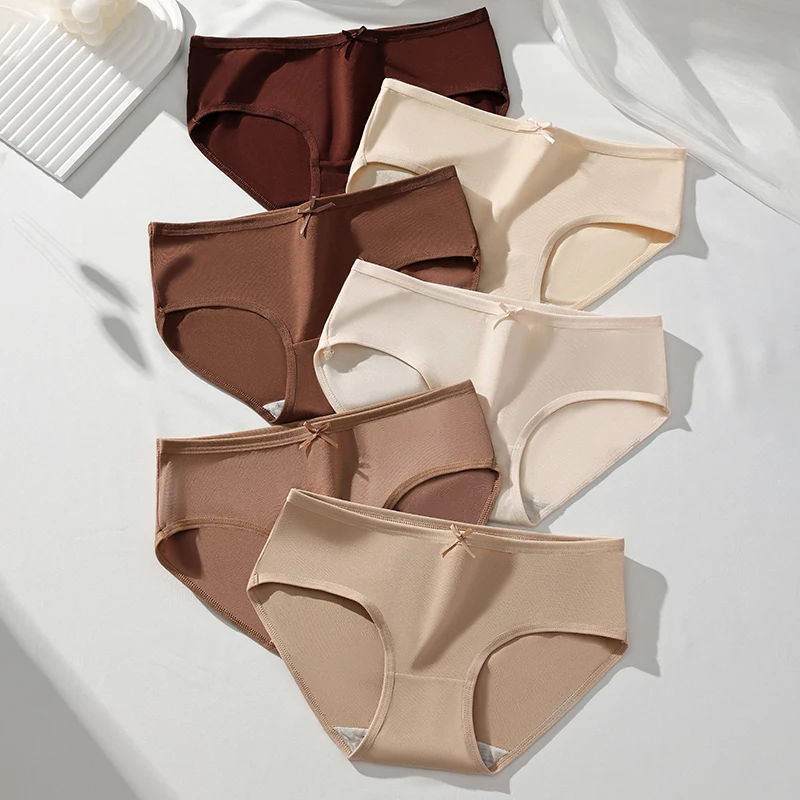 6 шт. женские хлопковые трусы с заниженной талией