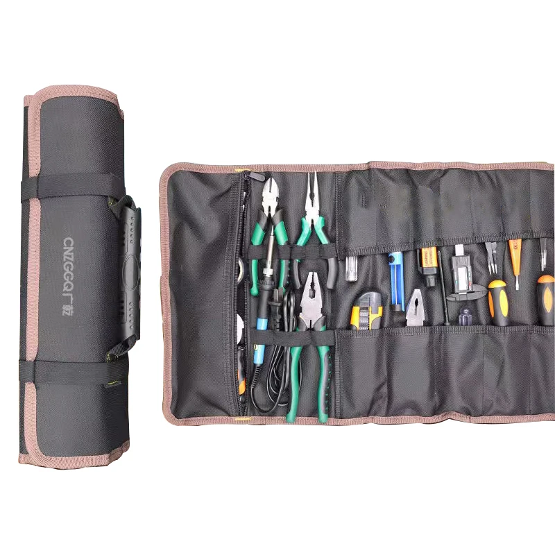 

Roll Toolbox Handles Bag Portable Hardware Tools 22 Pockets Electrical Tools For Electricians Carrying Wrench Toolkit Package