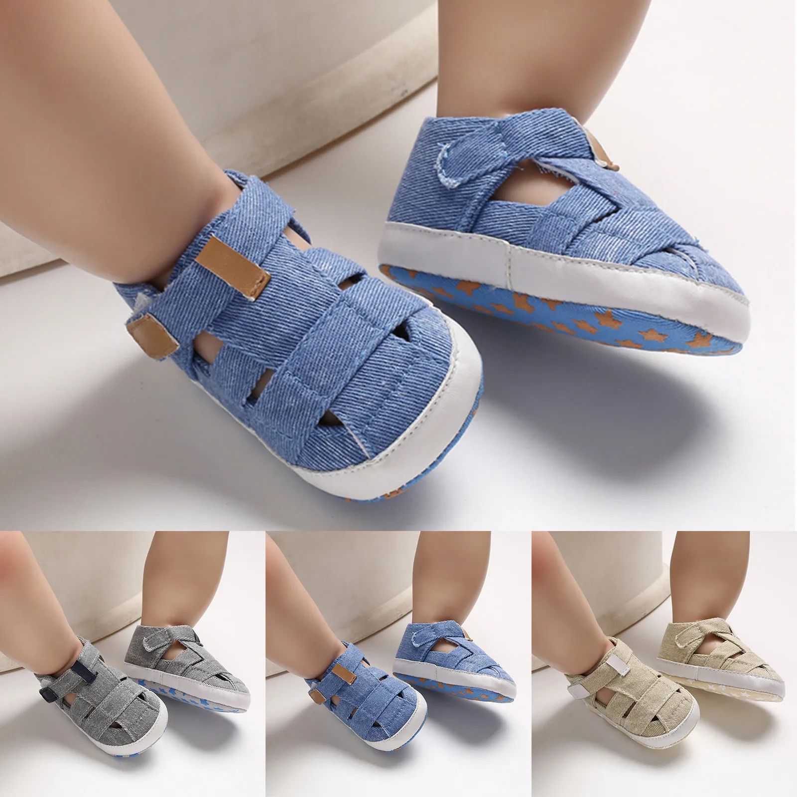 Сандалии Детские с мягкой подошвой удобные босоножки дырками Нескользящие