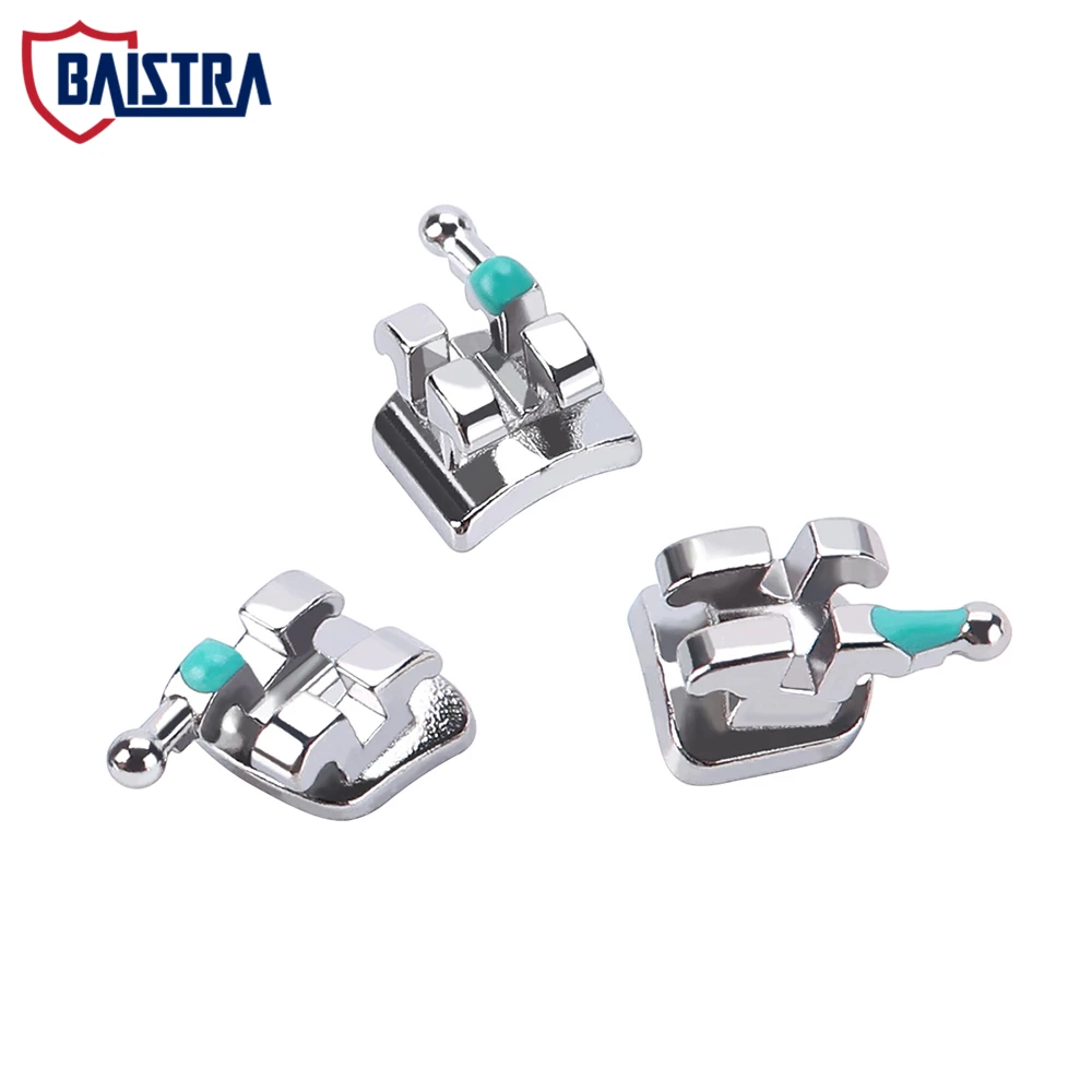 

10Sets Dental Orthodontic Brackets Mini Roth/MBT.022/.018 345 Hooks Dentist Ortho Braces MIM Monoblock Bracket Metal Materials