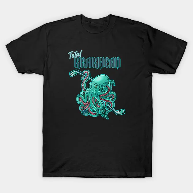 

2021 Men/Women's Summer Black Street Fashion Hip Hop Seattle Kraken Krakhead Fan T-shirt Cotton Tees Short Sleeve Tops