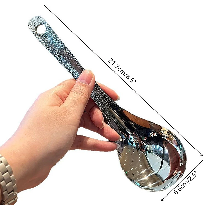 

1 шт., ложка из нержавеющей стали, корейская посуда с длинной ручкой, утолщенная ложка для льда, ложка для еды, уличная посуда