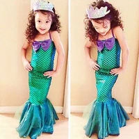 disney toddler girls ariel sequin dress dresses cospaly swimsuit dress halter tail ruffle outfit cartoon costume
