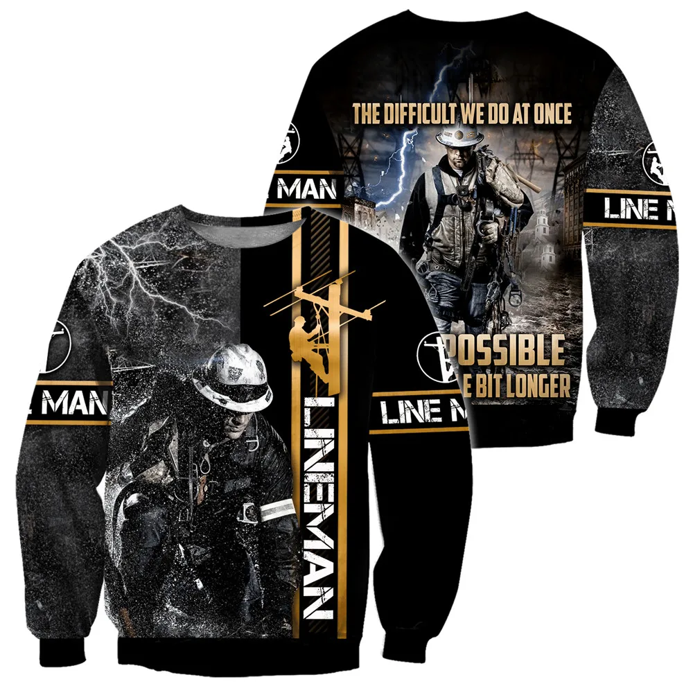 

CLOOCL Fashion Men Sweatshirts 3D Graphic Electrician Printed Tops Casual Sportswear Hip Pop Streetwear Harajuku Men Clothing