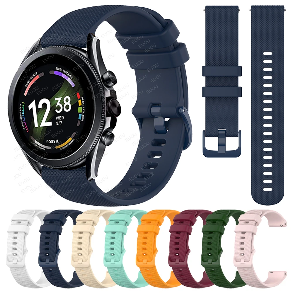 For Fossil GEN 6 Silicone Band 44mm 42mm GEN6 Wristband For Fossil GEN 5 5E/GEN5 LTE 45mm SMARTWATCH Strap Replacement Watchband