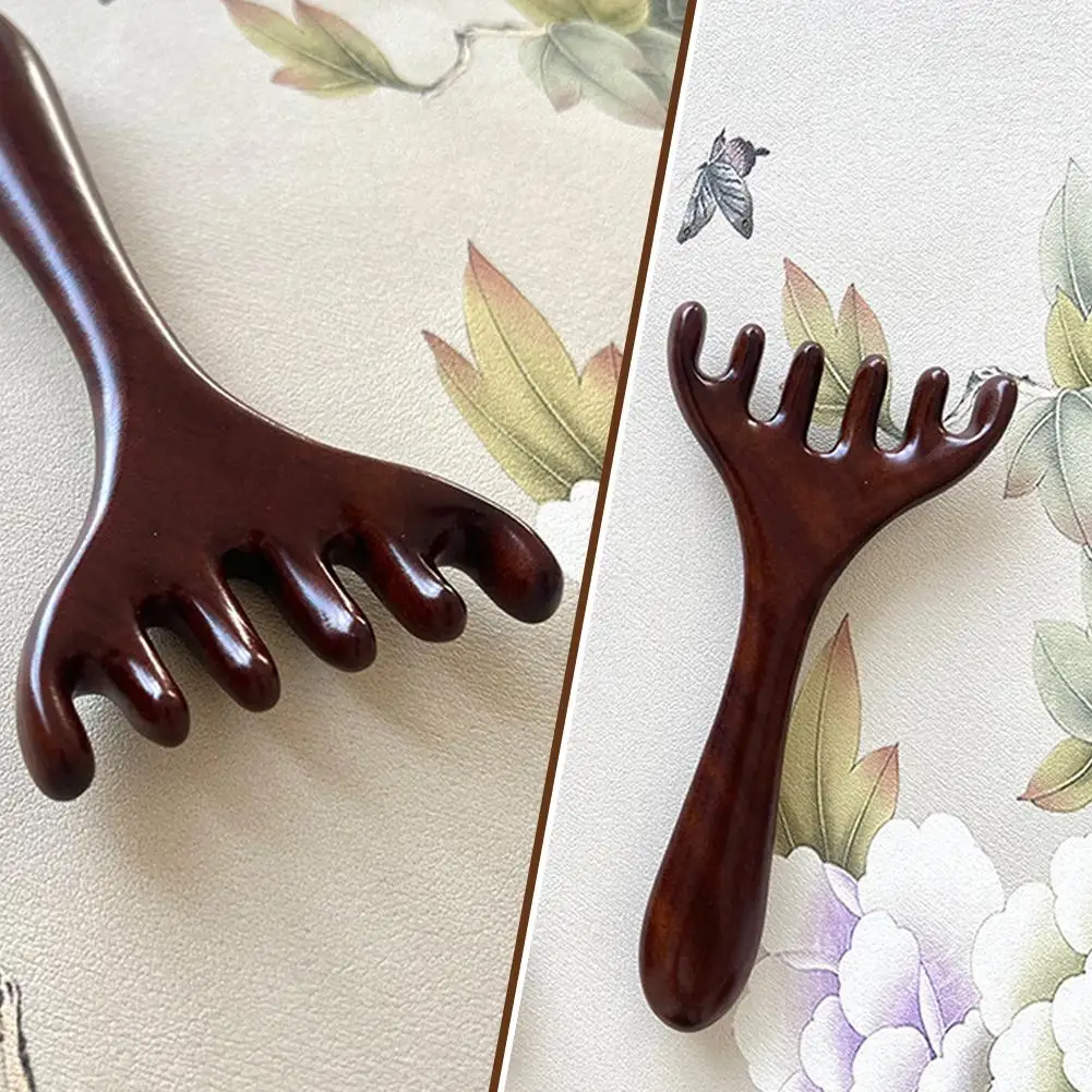 1 шт. двуглавая массажная расческа для головы смола с пятью когтями палочка тела и