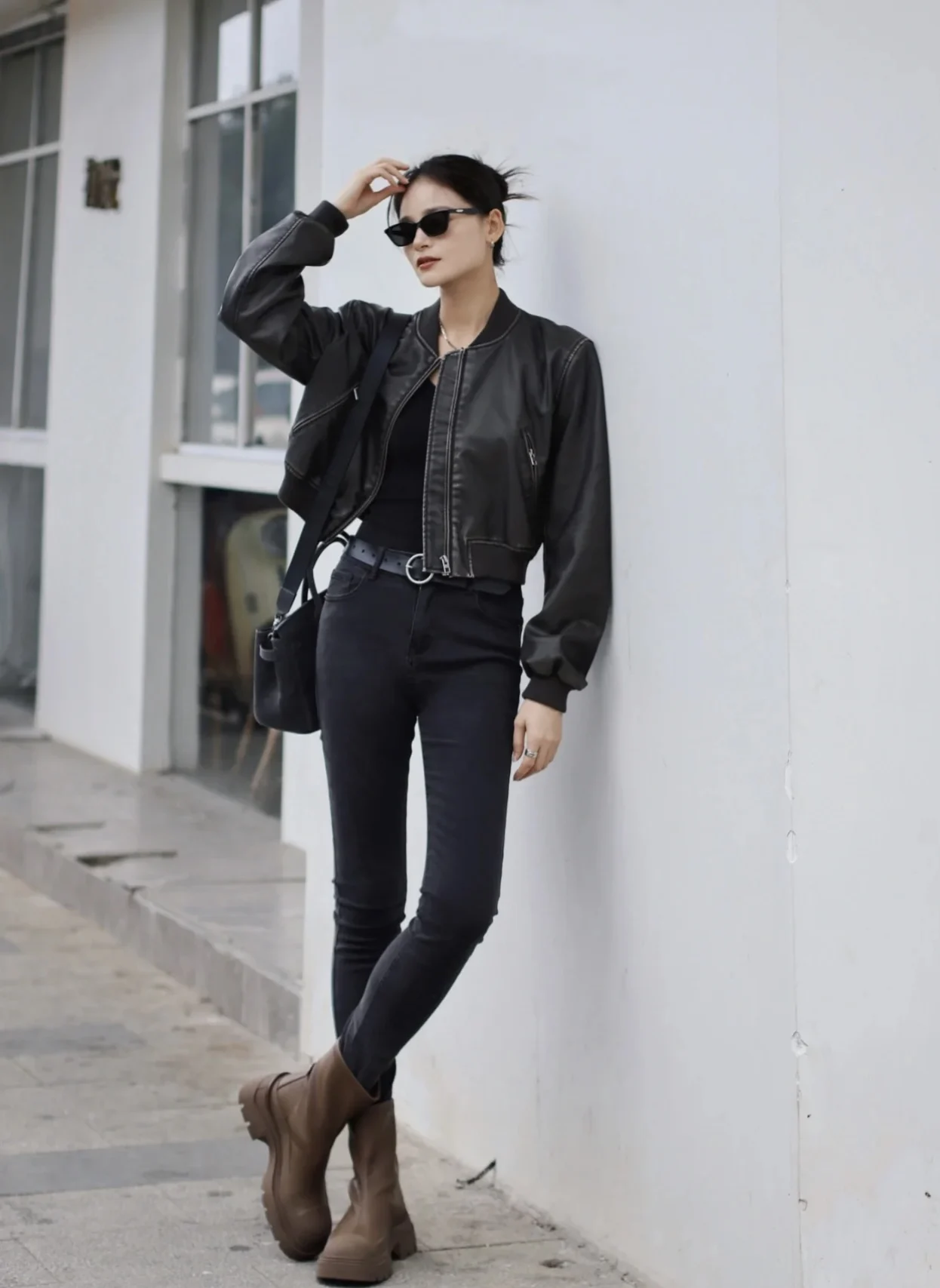 Короткие кожаные накладки для женщин 2024 traf Новый Евро-американский стиль