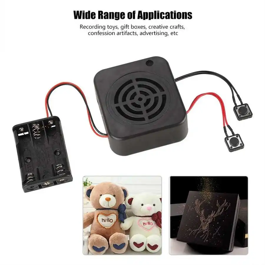 

Модульная коробка для записи голоса «сделай сам», 3 Вт, модульная коробка для сообщений с чистым звуком для набивных животных/подарков/игрушек, модуль записи голосовых сообщений «сделай сам»