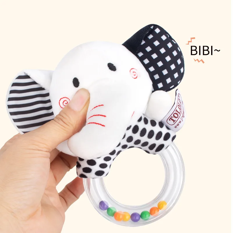 Newborn Baby Rattle Toys Elephant Plush Infant Cartoon Bed Toys Educational Toy Bear Hand Ring Bell Teether Toy for 0-24 Months images - 6