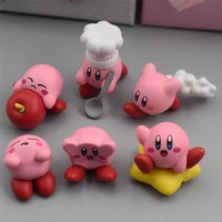 6pcsset hot game kirby figure cartoon pink kirby waddle dee doo action figure toys dolls collection toys for kids birthday gift