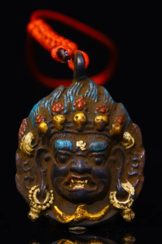 

Коллекция под старину, медный корпус, чистый ручной подвесной кулон, резьба и живопись, Будда Ваджра, непальский Тибетский Бог богатства