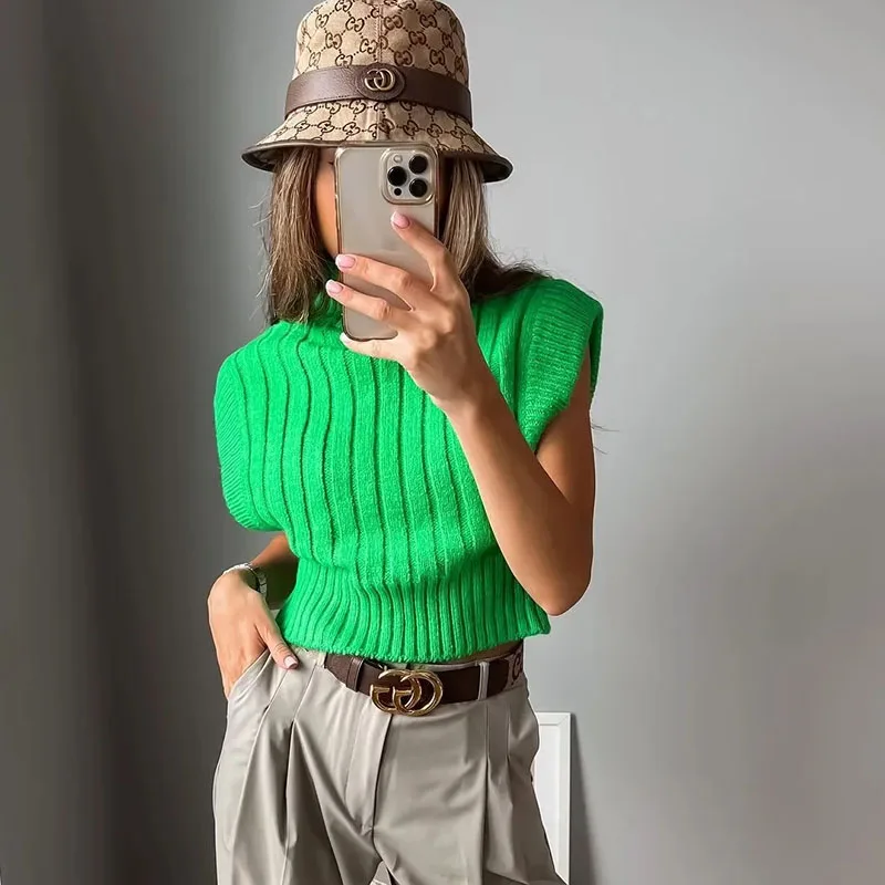 

Женский свитер, жилет, вязаный свитер, джемпер, пуловеры, Женская водолазка, вязаный свитер без рукавов, топы, вязаный жилет, вязаный жилет на зиму