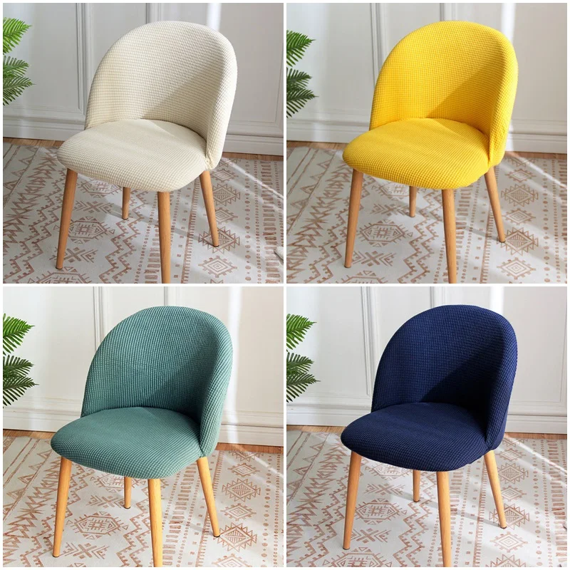 

Polar Fleece Duckbill Chair Cover Low Back Elastic Chairs Covers Solid Color Cushion Seat Case for Home Dining Wedding Banquet