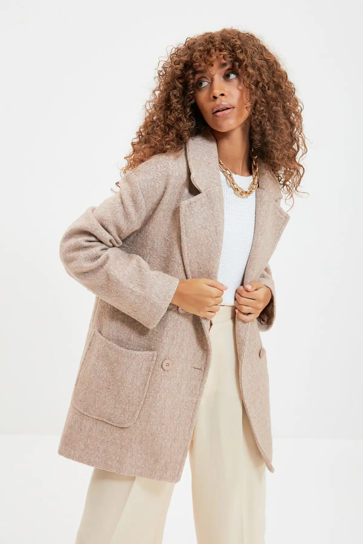 

Trendyol Button Closure Stamp Coat TWOAW22KB0081