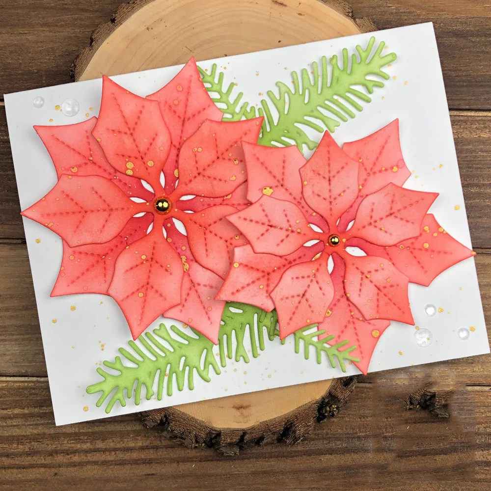 Металлические штампы Lucky Goddess Многослойные пуансеттии