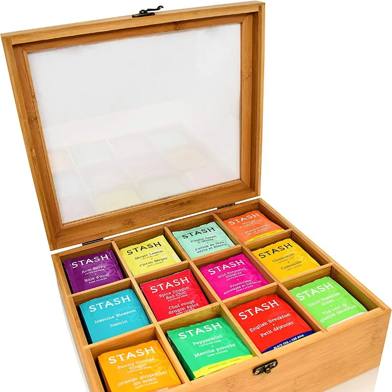 

Бамбуковая чайная коробка, пакетик для конфет, кофе, чая, акриловый бамбуковый чехол, бытовое ежедневное хранение, кухонные предметы в японс...