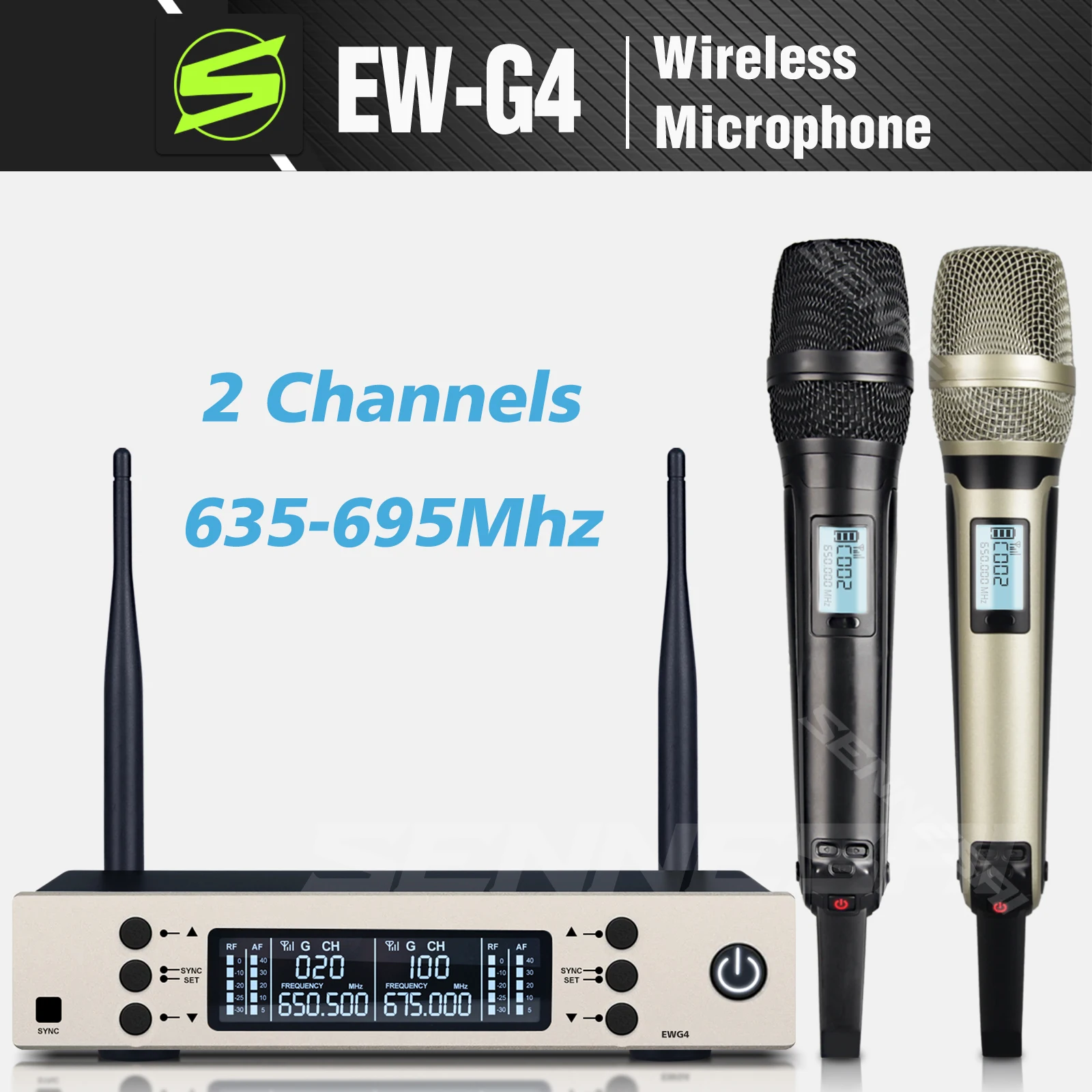 

NEW！EW-G4 Professional Dual Wireless Microphne Stage Performance 2 Channels UHF Karaoke Metal Handheld SKM9000 Ew135，Top Quality