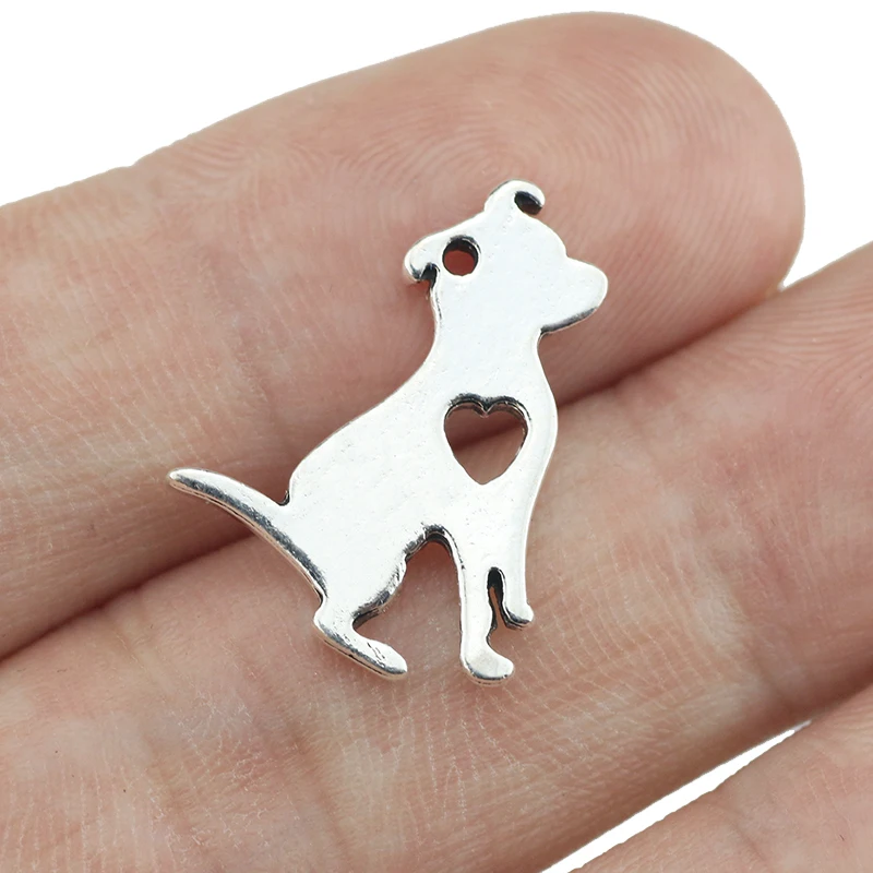 

10 шт./ot 19*20 мм посеребренные подвески в античном стиле для собак, аксессуары для домашних животных