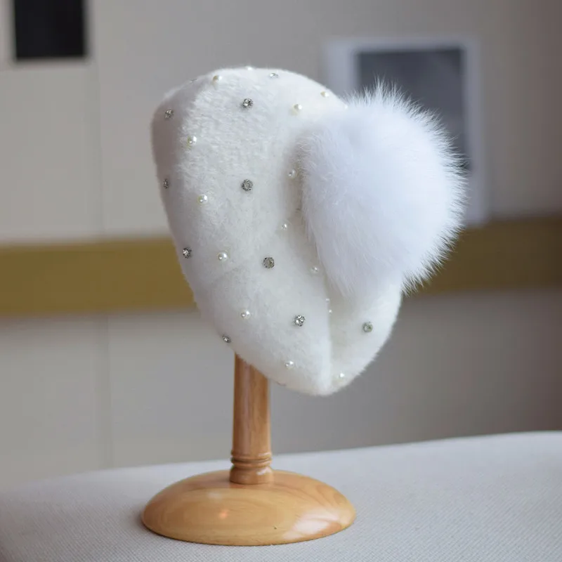 

Beret Female Sweet Cute Hat Winter Retro Hat