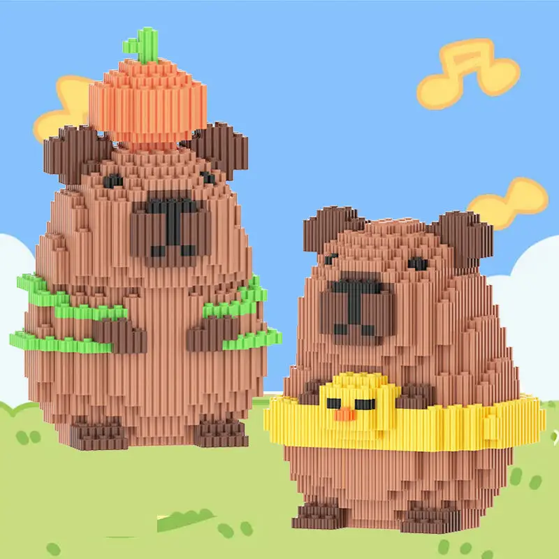Большая игрушка-капибара для детей, гигантская капибара, фигурка на день рождения, капипара, пузырьковый чай, строительный набор, украшение для дома для детей от 6 лет (art.: 3920cfbf85e9f) - 3920cfbf85e9f