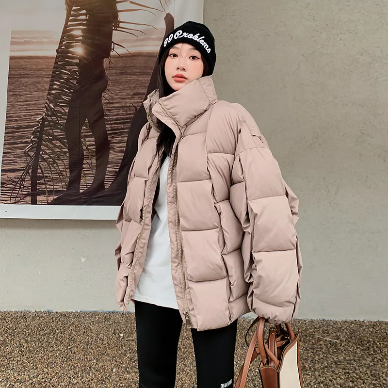 Women's cotton jacket winter New Ladies large size cotton coat Fashion personality square trend warm thickened parka Ladies