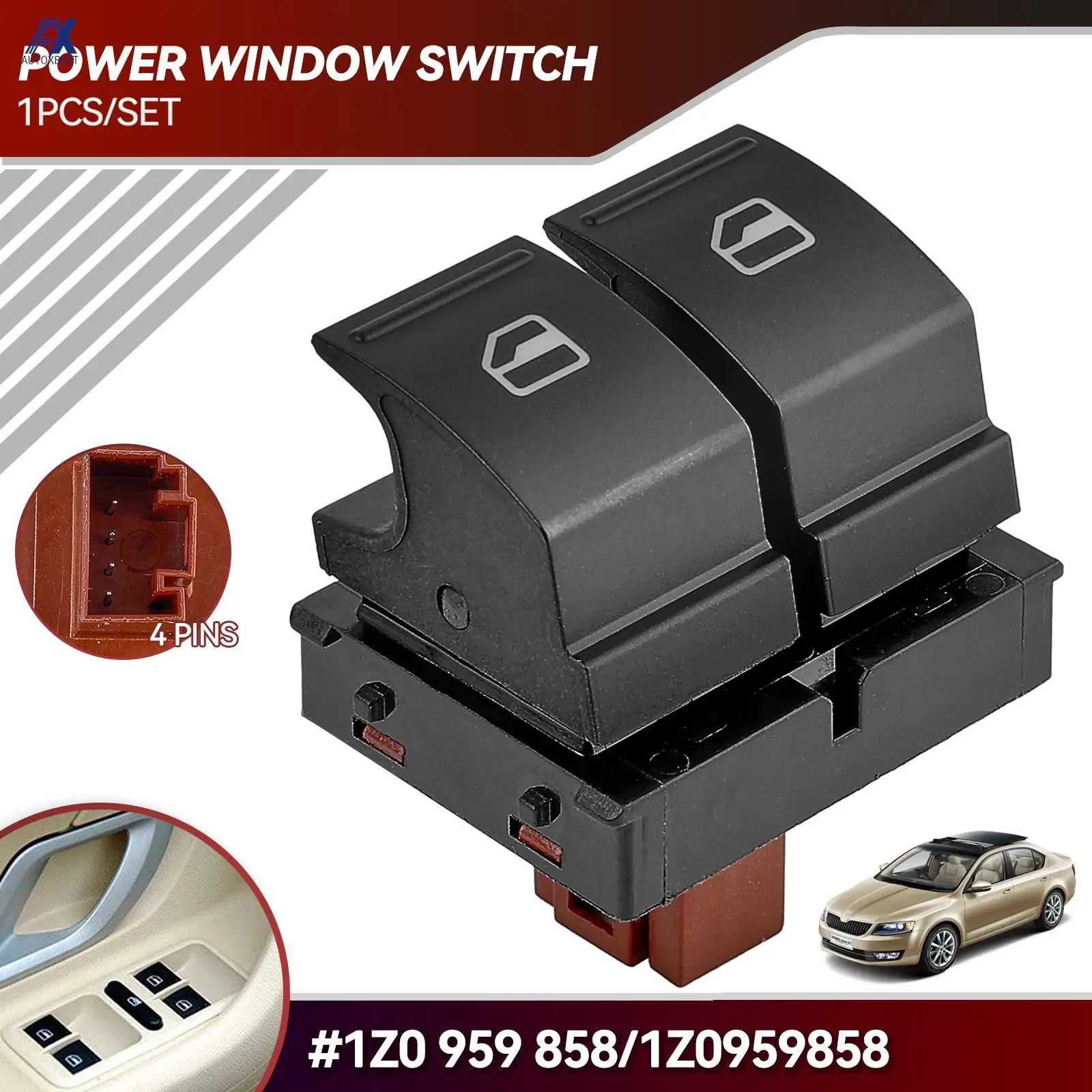 

Электронная кнопка главного управления окном со стороны автомобиля для SKODA YETI FABIA MK2 OCTAVIA 2 ROOMSTER 1Z0 959 858 1Z 0959858