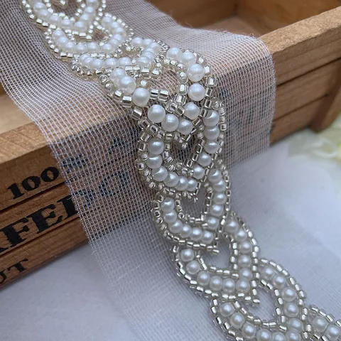 Жемчужное кружево 2.5см полиэстер/нейлон 90см