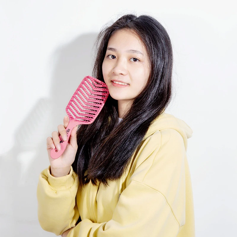 

Расческа с отверстиями женская, массажный гребень с широкими зубьями на воздушной подушке для укладки, инструмент для парикмахерской