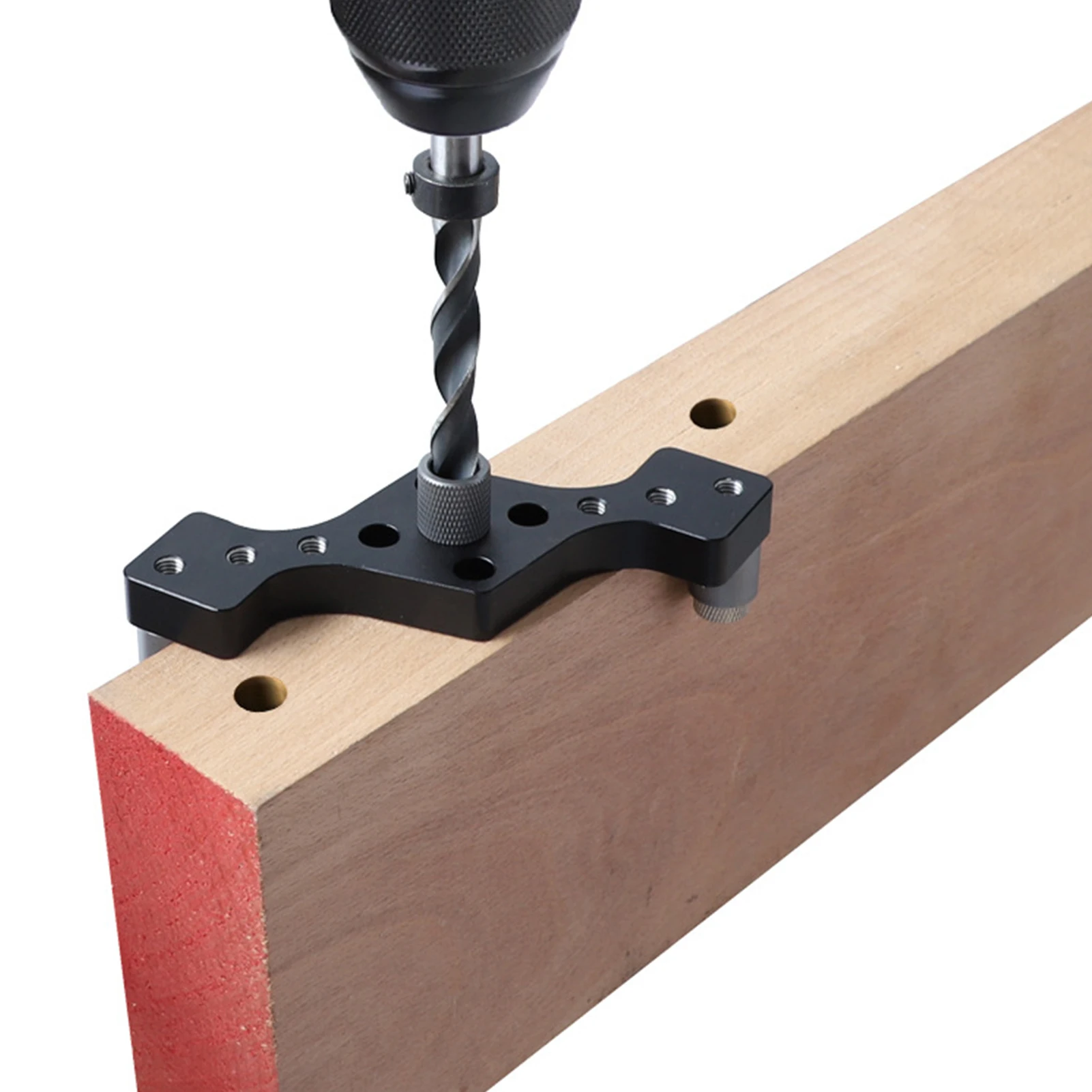 

DIY Vertical Furniture Aluminum Alloy Guide Woodworking Positioner Hole Locator Kit Puncher Clamp Dowel Jig Drill Bits Durable