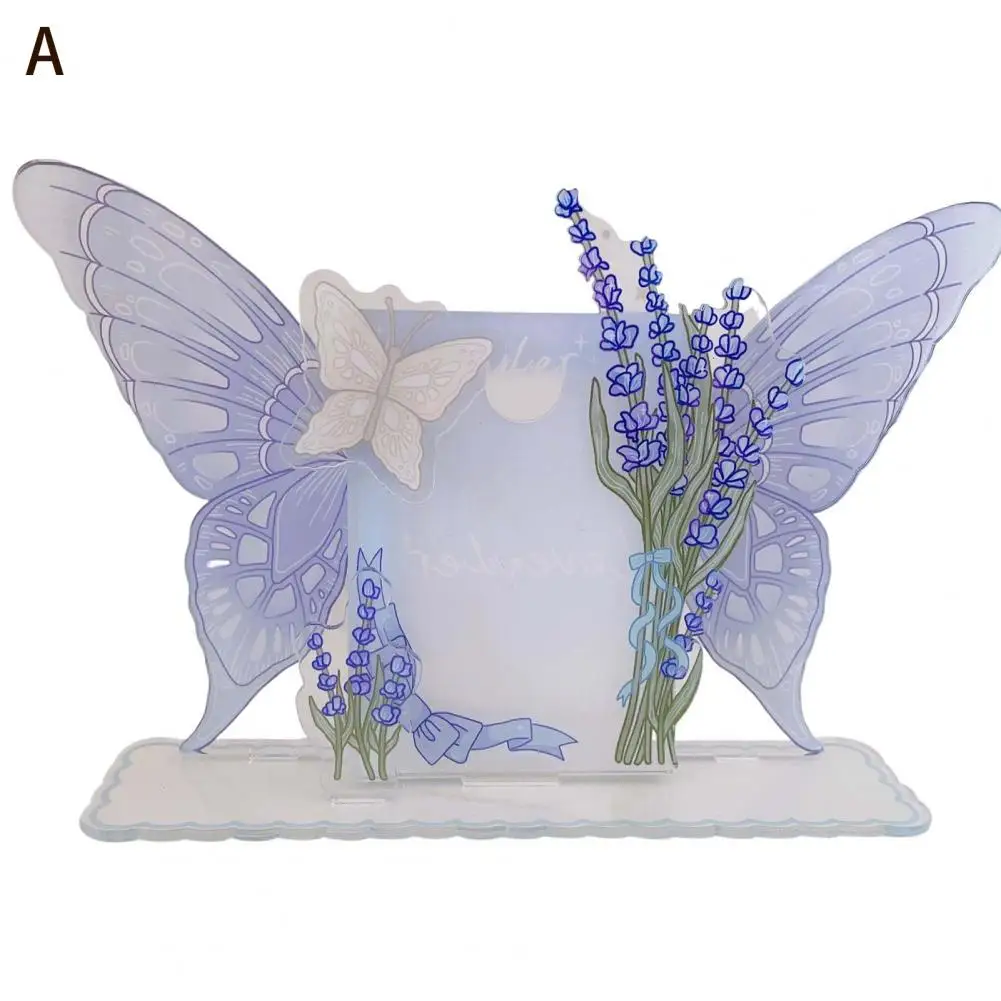 

Фоторамка для альбома, привлекательный простой в установке стенд для фотографий с гладкими краями и изображением бабочки, настольное украш...