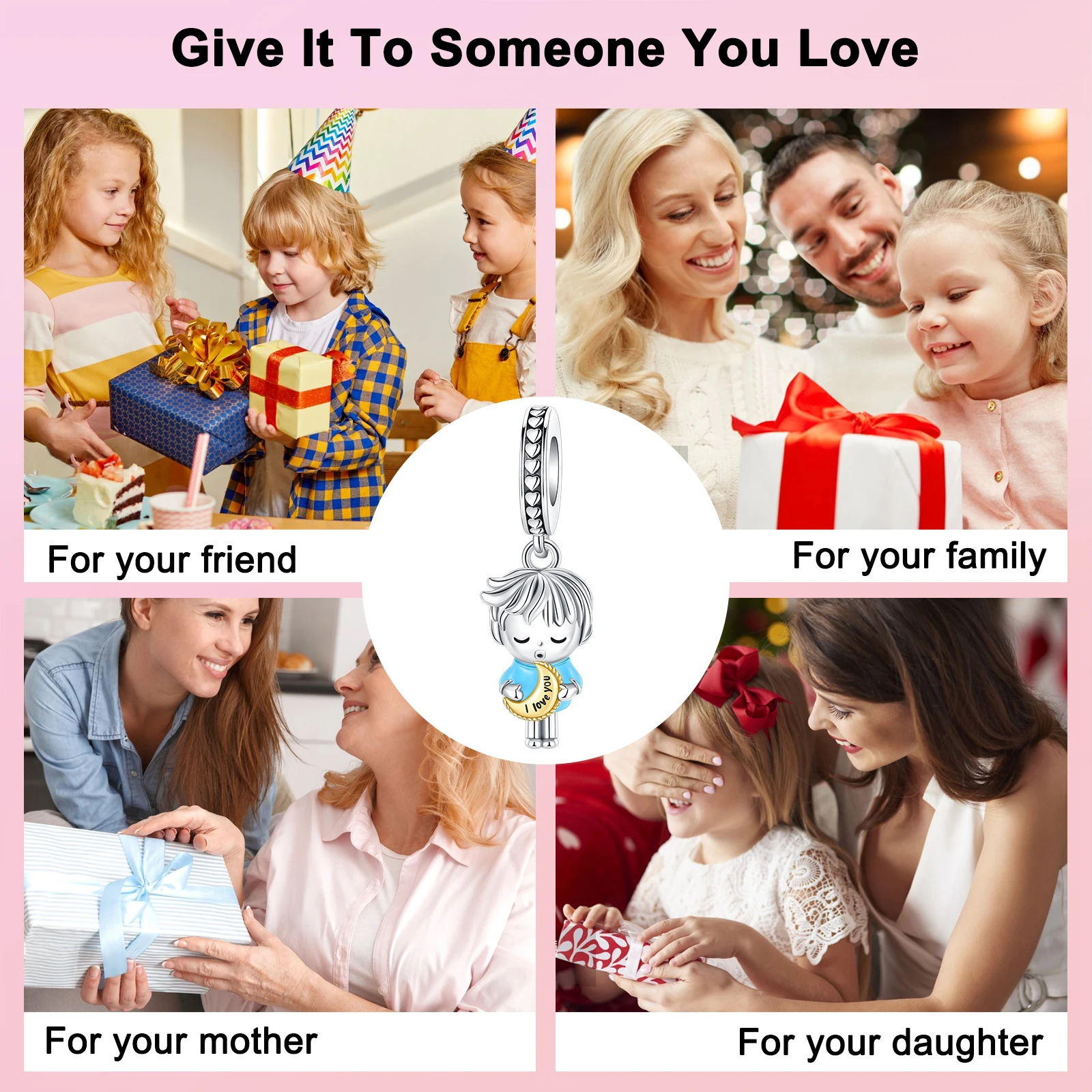 Подвеска-Шарм Я тебя люблю из серебра 925 пробы