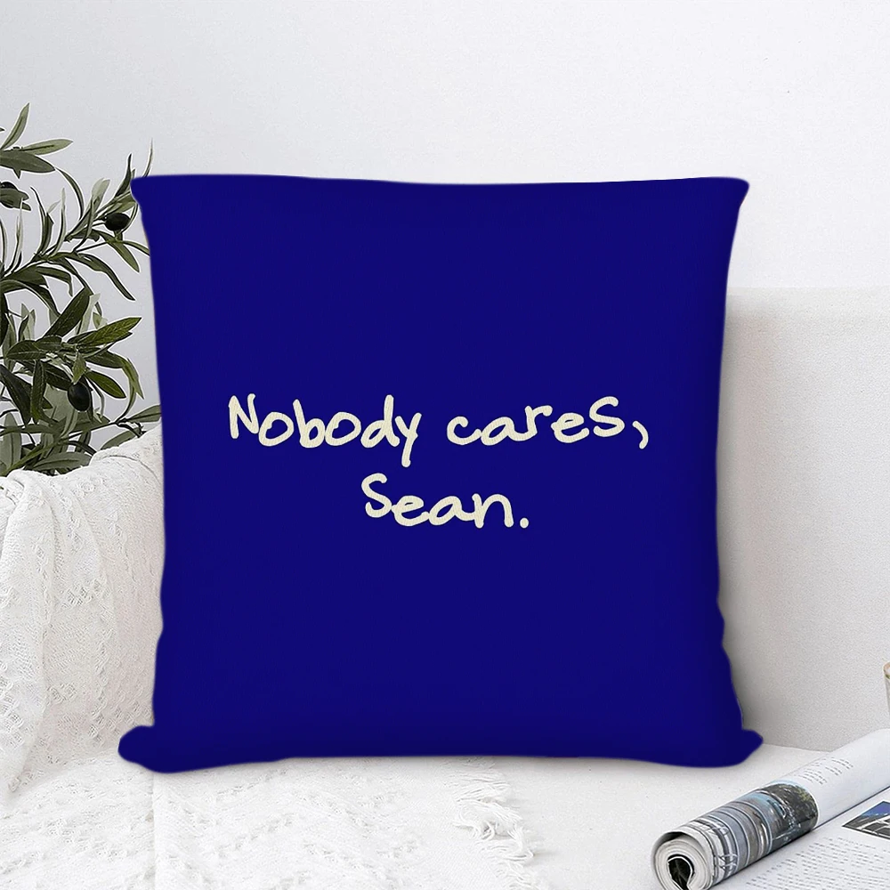

Blue Letters Customize Cushion Cover Super Soft Pillowcase Cartoon Geometric Patterns Pillows Covers Home Decor