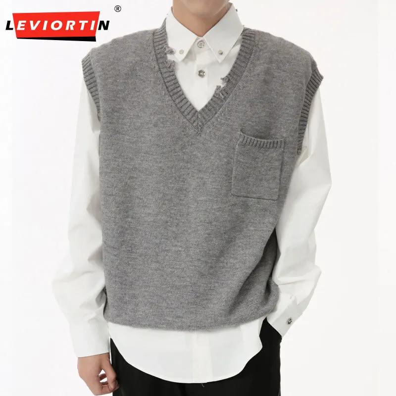 LEVIORTIN2024 Осенний новый продукт корейское издание вязаный жилет в студенческом