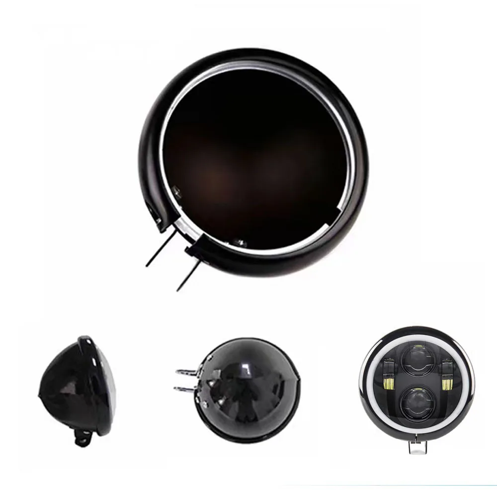 

New Universal Motorcycle Bottom Mount LED Headlamp Light Cover Bucket Housing For Harley Custom 5.75 inch Light house Shell