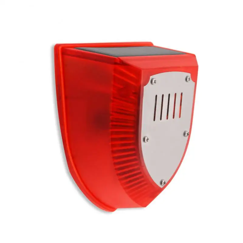 

New Solar Siren Motion Sensor Alarm Lamp Dog Barking Gunshots Wireless Solar Strobe Siren Weatherproof Timing For Home Security